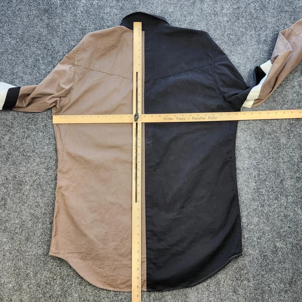 Cumberland Outfitters Shirt Mens Large Brown Colorblock Button Down Western - Picture 6 of 9